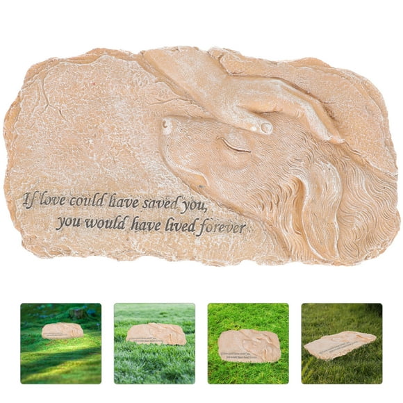 NIAIZEK Pet Memorial Stone with Angel Dog Ornament Resin Material for Garden and Grave
