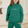 thumbnail image 2 of Zylarhe Girls Boys Sweatshirt Stylish Girls Winter Outfits Set Printed Hooded Sweatshirt Ensemble For Casual Wear Ages 1 To 9 With Easy Care Instructions Dark Green 5-6 Years, 2 of 4