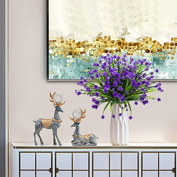 SEELOK10 Bundles Artificial Flowers for Indoor and Outdoor Decoration, UV Resistant ,Faux Plastic Greenery Shrubs Plants for Home Garden Wedding Decor(Purple)
