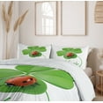 thumbnail image 6 of Ambesonne Irish Duvet Cover Set, Clover Ladybug, 2-Calking, Black Green and Red, 6 of 7