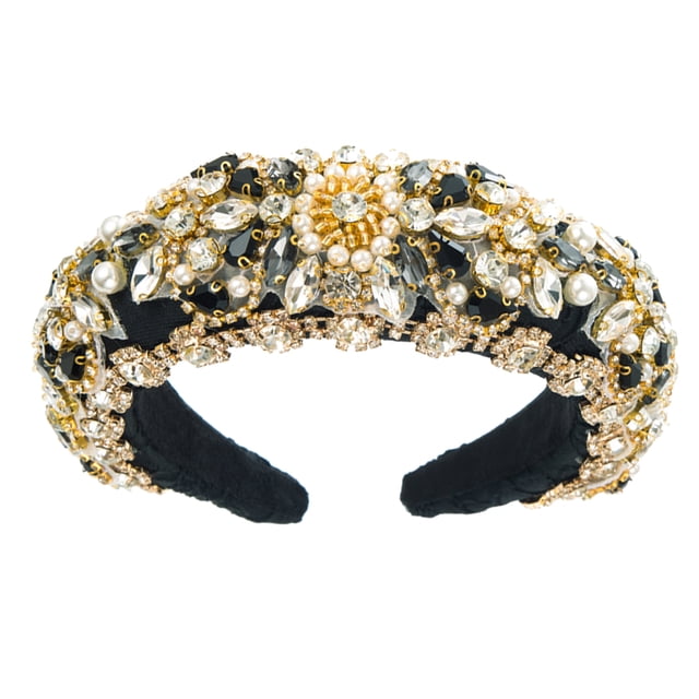 Sonducket Diadema barroca Tocados Diamantes Perla Cristal Cabello exagerado Brillante Temperamento hermoso Luz Pasarela de lujo Dama Accesorio para el cabello Sonducket AP017601-00
