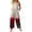 Red, variant on LNZGNM Halloween Womens Jumpsuit Jumpsuit Graphic Printed Square Neck Sleeveless Wide Leg Jumpsuit with Side Pockets and Button Straps,Yellow (XL)