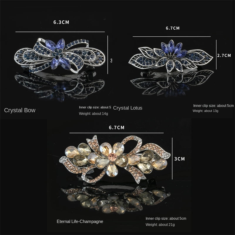 Crystal hair clip hair accessory, mother hair clip, floral spring clip, children's hair accessory, elegant and exquisite hair clip