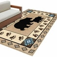 thumbnail image 2 of Rectangle Area Rug 4x6ft, Autumn Black Bear Footprints Non-Shedding Washable Area Rug, Geometric Boho Artwork Non Slip Low-Profile Rugs for Living Room, Bedroom Dining Room, 2 of 9