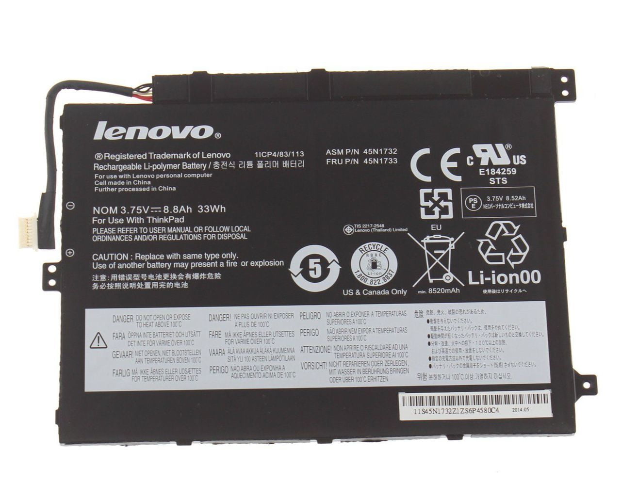 New Genuine Lenovo ThinkPad Tablet 10 3.75V 8800mAh/33Wh Battery