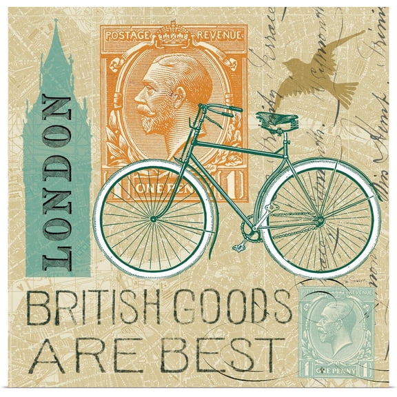 Great BIG Canvas | "Postcard from London Collage" Art Print - 24x24