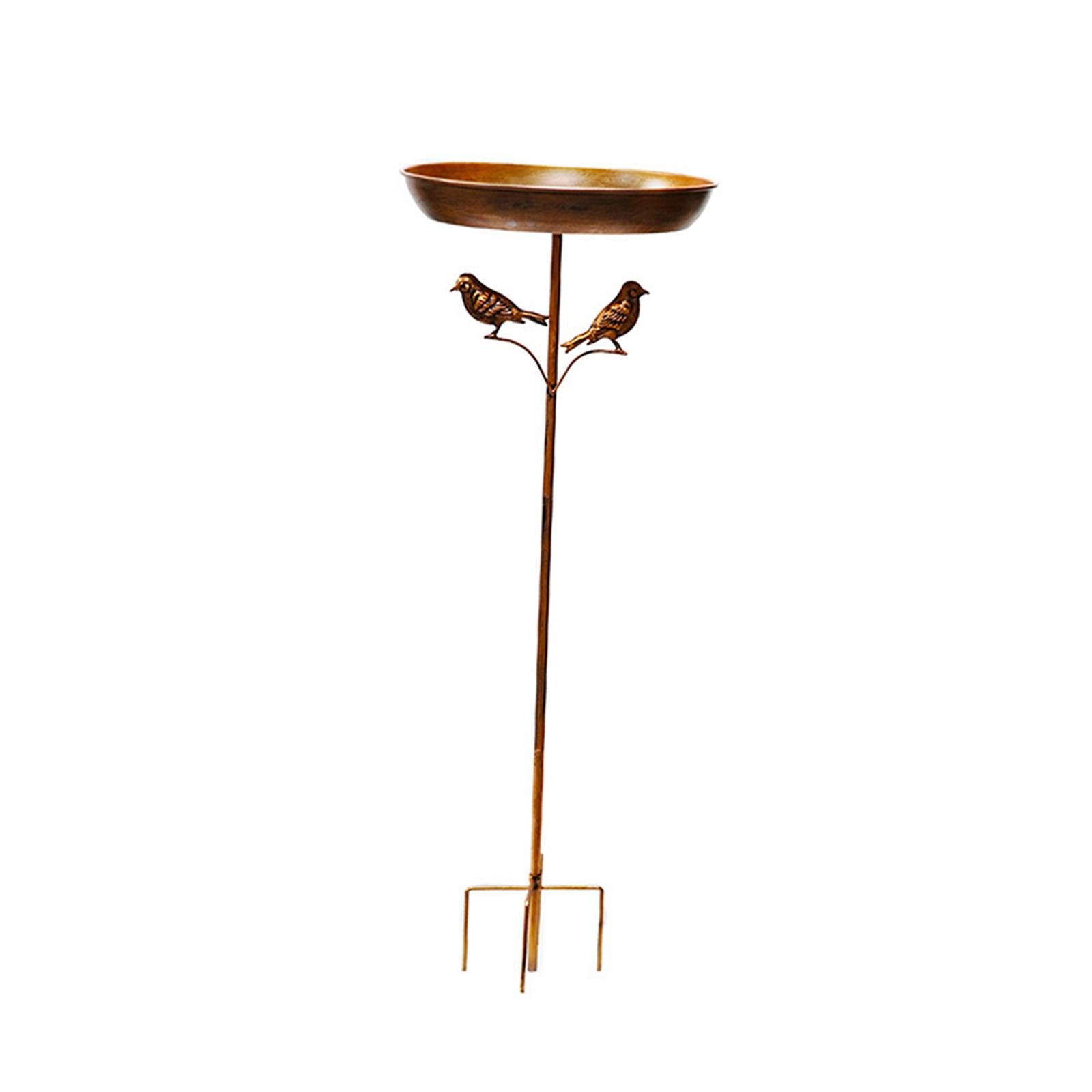 koolsoo Bird Bath Bowl Feeder Bowl Metal Iron Pedestal Decoration Vintage Design Birdfeeder Freestanding Birdbath for Patio Yard Lawn