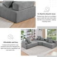 thumbnail image 3 of Oversized Modular Sectional Sofa, Modern Couch, Luxury Boucle Floor Couch Set, Convertible Sleeper Couch with Free Combination, Spacious Foam-Filled Sofa Bed for Living Room (Gray), 3 of 9