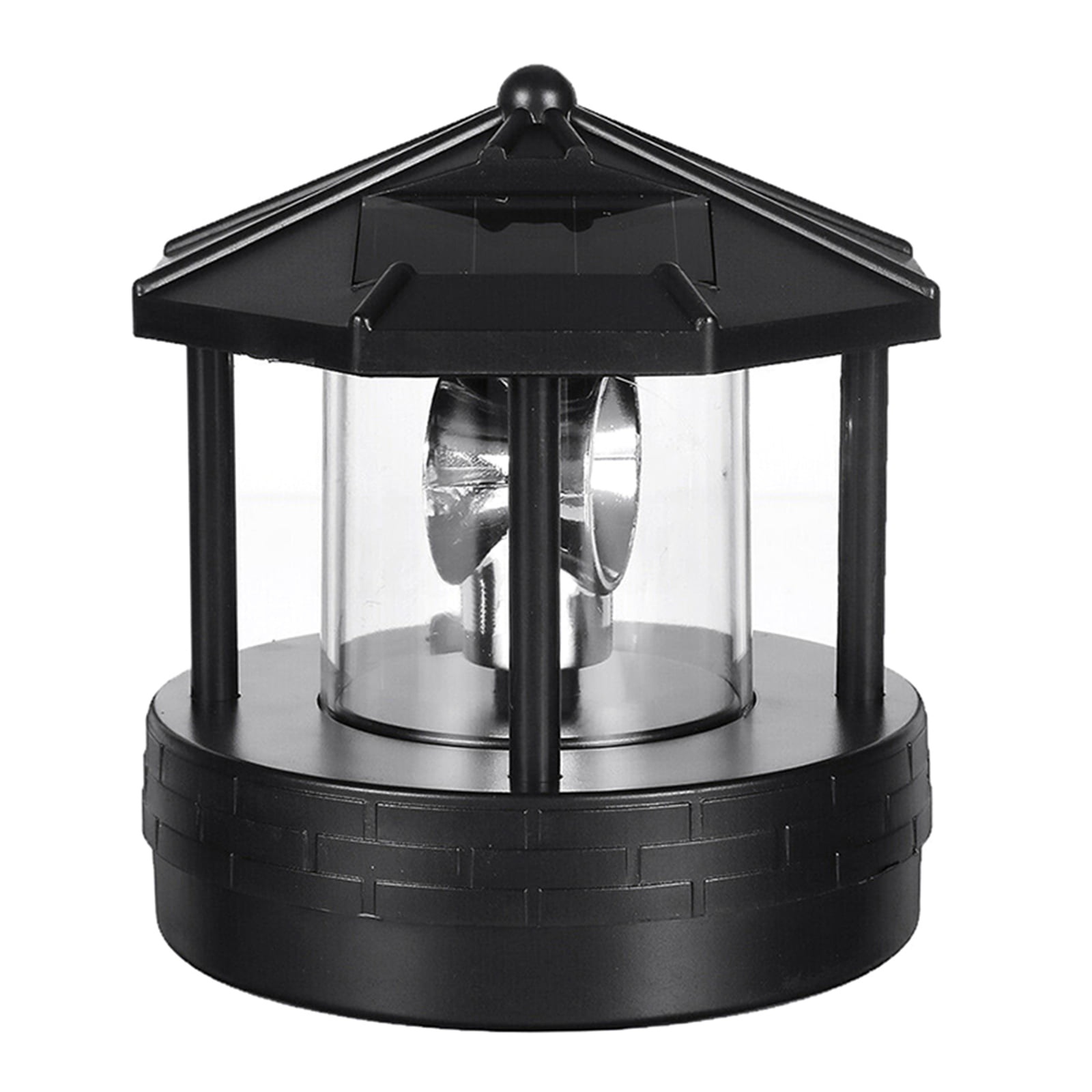 Solar LED Lighthouse Light Rotating Beam Sensor Garden Beacon Outdoor Deco I3B9 