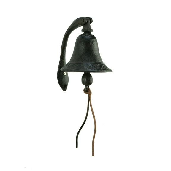 Cast Iron Vintage Replica Logan Dinner Bell w Bracket Loud Tone Front Door Decor