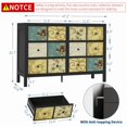 thumbnail image 3 of Huisuilinss 6 Drawer Dresser For Bedroom,Wide Chest Of Drawers,Retro Floral Pattern Double Dresser TV Stand,Wood Drawer Organizer For Closet Living Room Hallway Entryway, 3 of 8