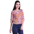 thumbnail image 2 of Moomaya Printed Keyhole Neck Ring Top Casual 3/4th Sleeve Tees Tank Tunic Top, 2 of 6