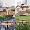 thumbnail image 5 of Retro Geometric Round Tablecloths Elastic Edged Tribal Navajo Triangular Square Boho Style Washable Reusable Tablecloths for Kitchen Picnic Party 40-44 inch, 5 of 6