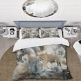 thumbnail image 2 of Designart "Silky Flower Design Golden Blue II" Floral Bedding Covert Set - Traditional Blue Bed Set With 2 Shams, 2 of 6