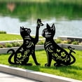 thumbnail image 5 of DefiDgd 2pcs Metal Cat Garden Stakes Black,Silhouette Style Yard Decor with Butterfly and Floral Cutout Design for Outdoor Lawn Flower Bed Patio Porch Pathway Home Decoration(BB), 5 of 6