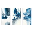 thumbnail image 2 of Designart "Solitary Majesty in Imperial Blue Splendor I" Abstract Liquid Ink Framed Wall Art Set Of 3 - Blue Modern Frame Canvas Set For Living Room Decor, 2 of 6