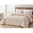 thumbnail image 2 of Chezmoi Collection Annabelle 2-Piece Blush Twin Size Quilt Set - Diamond Ruffle Stone-Washed Super Soft Lightweight Microfiber Quilted Bedspread Set for All Seasons, 2 of 9
