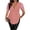Pink, variant on Lace V Neck Womens Tops Short Sleeve Casual Blouses with Scalloped Edge and Wave Hem Design Loose Fit Womens Summer Tops L Pink