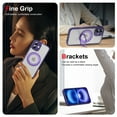 thumbnail image 4 of Allytechgroup for iPhone 16 Case with Ring Holder Stand, Support Wireless Charging Slim Hard PC Soft TPU Anti Yellowing Shockproof Magnetic Back Cover Bumper for iPhone 16, Purple, 4 of 5