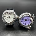 thumbnail image 3 of SmartBy Love Heart Dial Ring Watch Elastic Stainless Steel Band Men Women Couple Watch Finger Ring Birthday Gift Fashion Accessories, 3 of 6