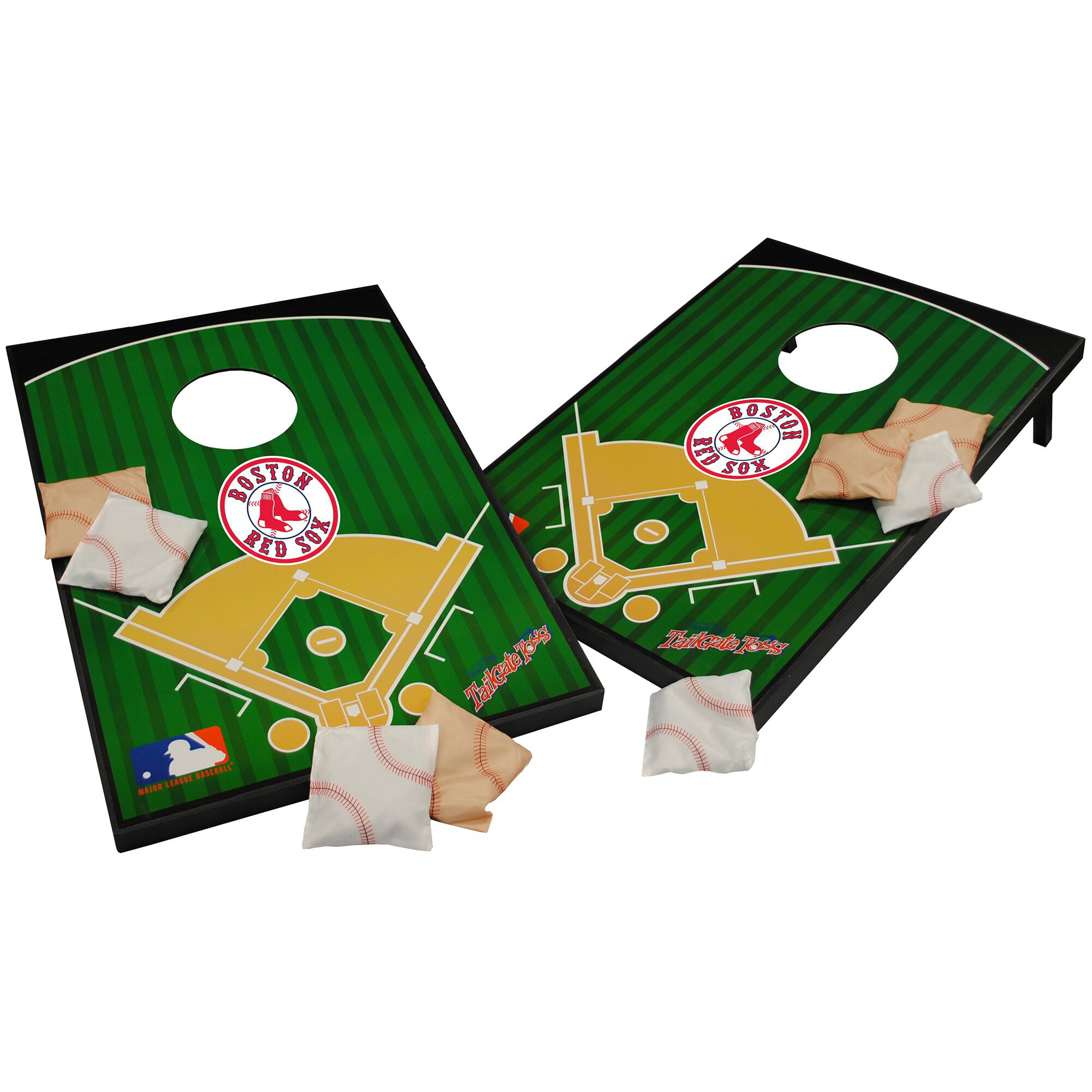 Corn or Pellets! 8 Quality Embroidered Cornhole Bags Red Sox Bs and Hanging Sox 