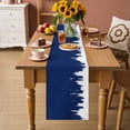 thumbnail image 2 of Abstract Navy Blue Table Runner 36 Inches, Modern Minimalist Graffiti Artwork Bed Runner Dresser Scarves Tabletop for Indoor Outdoor Parties/Ceremony/Banquet, 13"x 36", 2 of 9