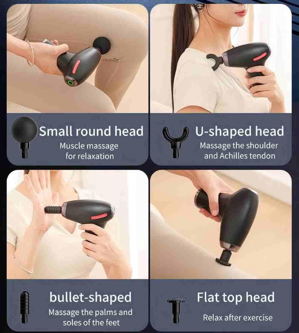 3-in-1 Massage Gun with Upgraded Extension Handle, Back Massager for Pain Relief