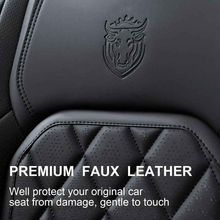 Coverado Front Car Seat Covers, Waterproof Leather, 6-Piece Set photo 2