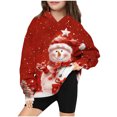 thumbnail image 3 of Fesfesfes Girls Sweatshirts Christmas Long Sleeve Shirt Pattern Printed Hoodie Round Neck Long Top For Boys And Girls Aged Hooded Sweatshirt, 3 of 4
