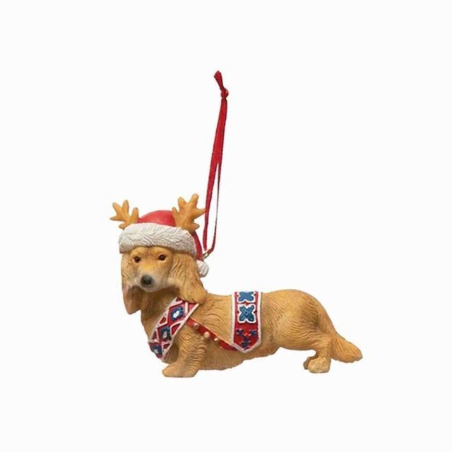 MASK1 Colgante De Perro Dachshund , Adorno De Árbol De Navidad De Acrílico De Dibujos Animados , Decoración Navideña Divertida De