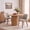 Linen | Khaki, variant on Wooden Dining Chairs Set of 2,Modern Fabric Dining Room Chairs, Upholstered Kitchen Chairs with Wood Legs,Curved Thick Backrest for Kitchen Dining Room Restaurant,Easy Assembly