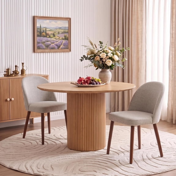 Wooden Dining Chairs Set of 2,Modern Fabric Dining Room Chairs, Upholstered Kitchen Chairs with Wood Legs,Curved Thick Backrest for Kitchen Dining Room Restaurant,Easy Assembly