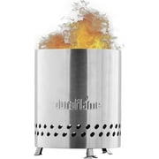 Duraflame 5.5 inch Table Top Fire Pit with Built-in Stand & Removable Grate, Low Smoke, Portable Mini Fire for Outdoor Use, Double Walled Stainless Steel, with Travel Bag Included.
