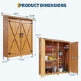 thumbnail image 2 of 56" Outdoor Storage Shed, Large Wooden Garden Shed with Waterproof Asphalt Roof, Lockable Double Doors & 2 Removable Shelves,Wooden Tool Organizer for Backyard & Patio, Natural Fir Wood, 2 of 7