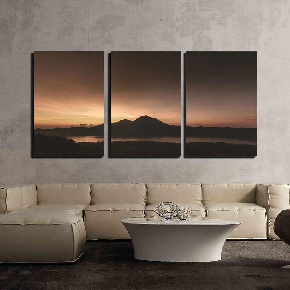 Wall26 3 Piece Canvas Wall Art Nature Scenery of Mountain at Dusk