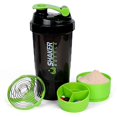 thumbnail image 1 of XTK Botella coctelera de 16 onzas con bola de mezcla, botella de agua deportiva portátil, a prueba de fugas, taza de gimnasio para mezclas de proteínas con almacenamiento y organizador de pastillas, i, 1 of 5