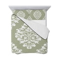 thumbnail image 7 of Baroque Sage Green Twin Size Down Alternative Comforter, Lightweight Comforter Quilt Bedding Set with Pillow Shams Vintage Damask Classic Floral All Seasons Bed Comforter Duvet Insert 68"x86", 7 of 7