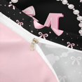 thumbnail image 4 of Manfei Girls Pink Letter Monogrammed M Queen Duvet Cover Set,Kids Teens Ribbon Bow Knot Pearl Print Bedding,Pink Reversible,Breathable Home Decor,3 Pieces,No Comforter, 4 of 6