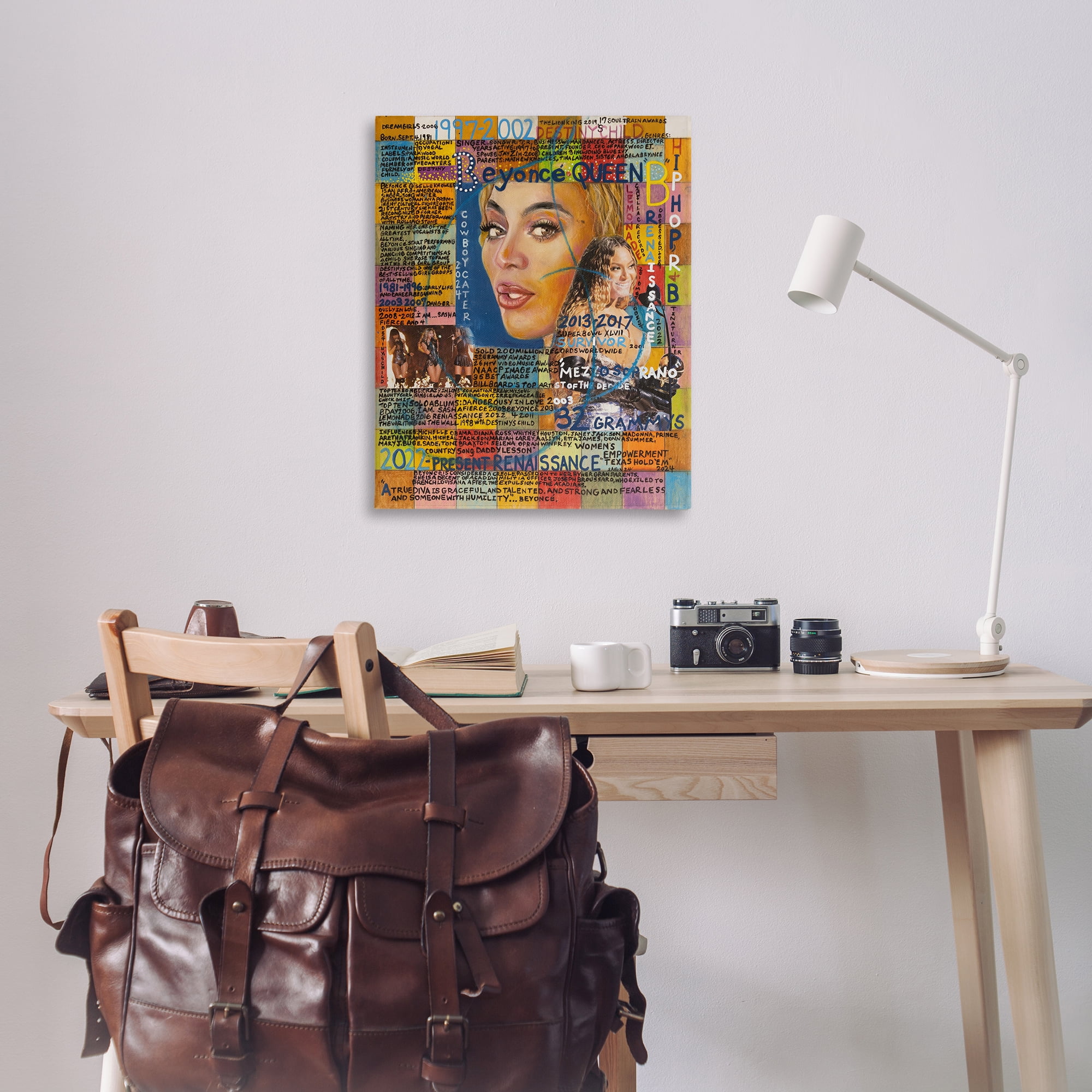 Stupell Industries Beyonce Musician Collage People Drawing Wrapped Canvas Art Print Wall Art, 30 x 40
