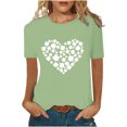 thumbnail image 1 of Pompotops Femmes Casual St. Patrick'S Day Imprimé Manches Courtes Pull-Shirt à Col Rond, 1 of 5