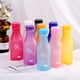 thumbnail image 2 of Botella de agua de cristal transparente esmerilada a prueba de fugas de plástico, botella de agua portátil de 550 ml para viajes, yoga, correr, acampar, 2 of 5