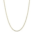 thumbnail image 1 of Real 14kt Yellow Gold 1.8mm Extra-Light Diamond Cut Rope Chain; 16 inch; Lobster Clasp; for Adults and Teens; for Women and Men, 1 of 5