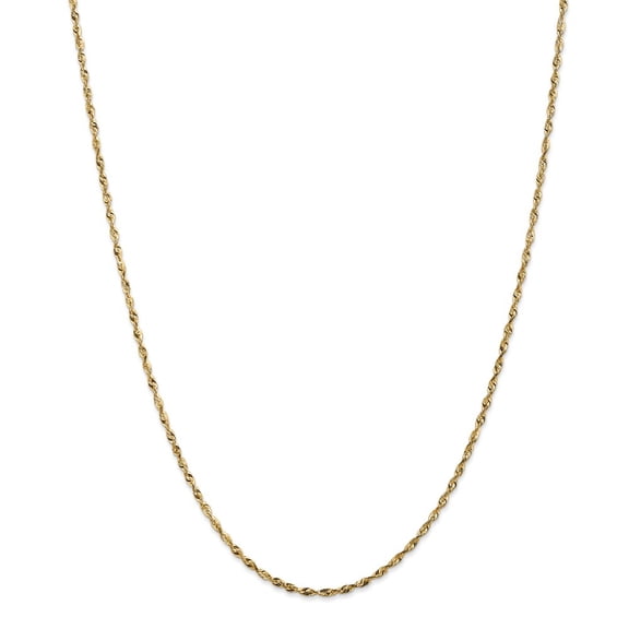 14K Yellow Gold necklace Rope chain Diamond-cut 16 in 1.8 mm