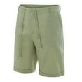 thumbnail image 4 of Razzly Fashion Men Linen Casual Pants Buttons Lacing Waist Pockets Short Pants Men Compression Shorts Men Lightweight Shorts Mens Walk Shorts Party Men Tennis Shorts Sweat Shorts Size(Green,3XL), 4 of 8