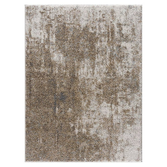 Madison Park Haley 63x84" Fabric Cozy Shag Abstract Area Rug - Gray/Cream