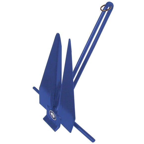 Greenfield Boat Anchor 669-11-R Traditional; Slip-Ring Fluke Style; Holds Up To 24 Feet Length Boat; 11 Pound; PVC Coated; Royal Blue; Cast Iron; Anchor Only