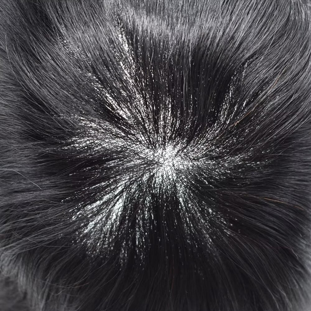 Lyrical Hair Toupee for Men Hair System for Man Siwss Super Welded Lace Mens Hairpieces Human Hair Replacement System Lace Hair Unirs Wig #1 Jet Black