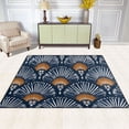 thumbnail image 2 of Yayeee Area Rugs for Living Room 5.2'x4' Non Slip Washable Bedroom Floor Carpet, Blue Elegant Geometric, 2 of 5