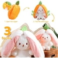 thumbnail image 3 of Easter Bunny Stuffed Animal Plush, Reversible Bunny Carrot Strawberry Pillow with Zipper, Cute Squishy Rabbit Sofa Pillow Decoration Doll, Soft Plush Toy for Boys Girls,18CM/7inch, 3 of 8