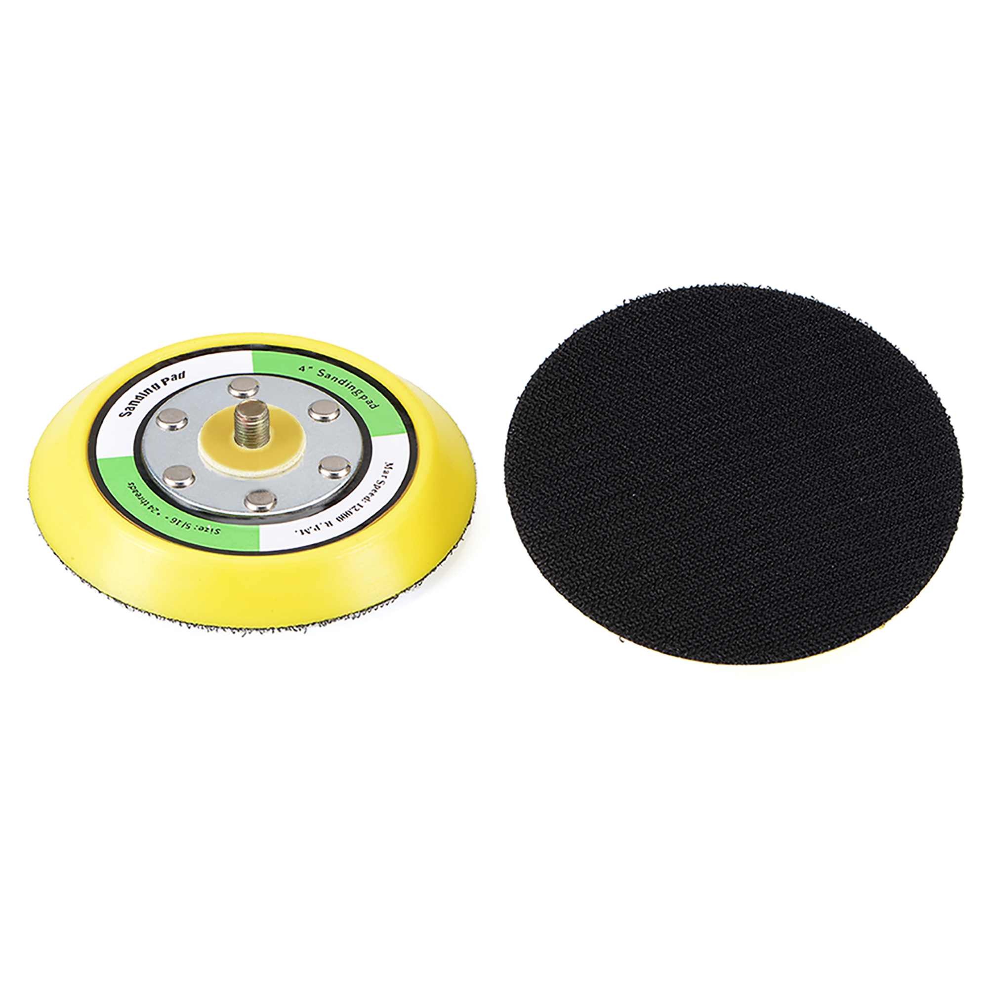 4-Inch Hook and Loop Sanding Pad, 5/16-Inch*10mm Thread, Sandpaper ...